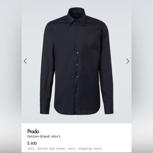 Prada Men's Blue Cotton-Blend Shirt
